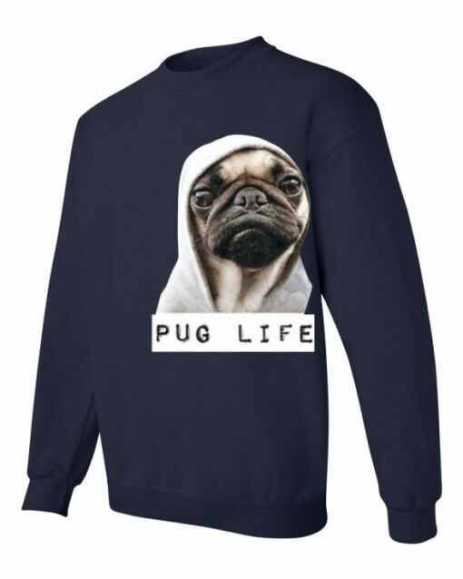 PUG LIFE  - Cotton Ouaté Col Rond (Unisexe) Pour Adultes