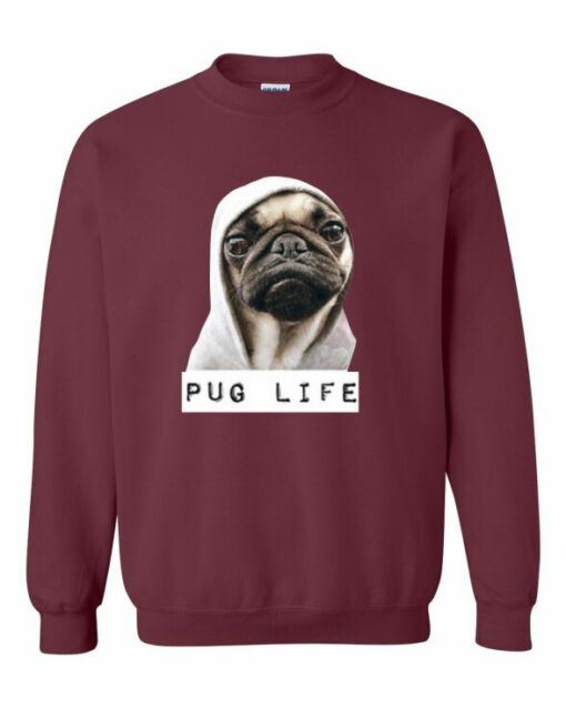 PUG LIFE  - Cotton Ouaté Col Rond (Unisexe) Pour Adultes