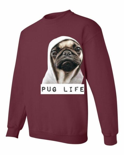 PUG LIFE  - Cotton Ouaté Col Rond (Unisexe) Pour Adultes