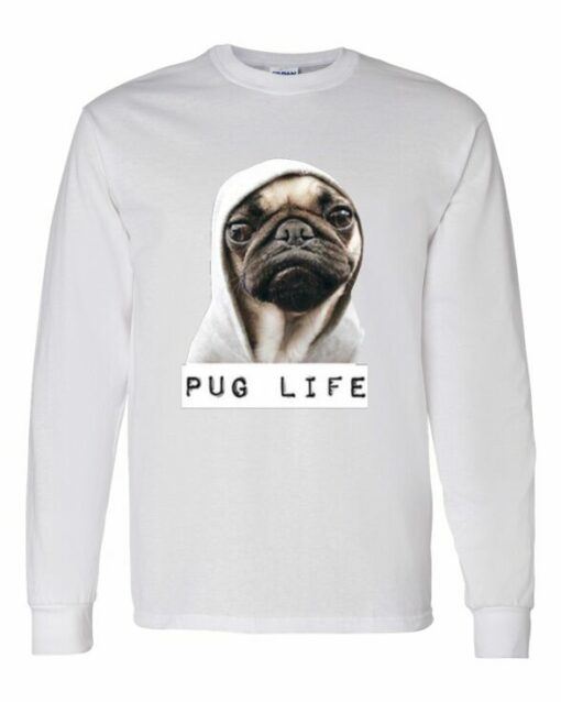 PUG LIFE  - T-shirt Manche Long Col Rond Pour Adultes