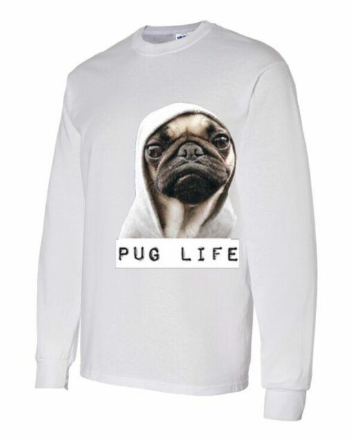 PUG LIFE - Adult Long Sleeve Round-neck T-shirt