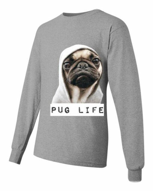 PUG LIFE - Adult Long Sleeve Round-neck T-shirt