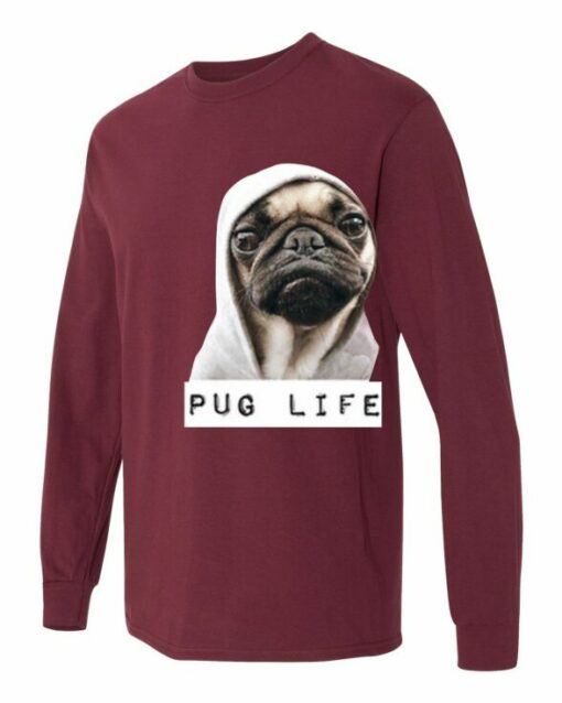 PUG LIFE - Adult Long Sleeve Round-neck T-shirt