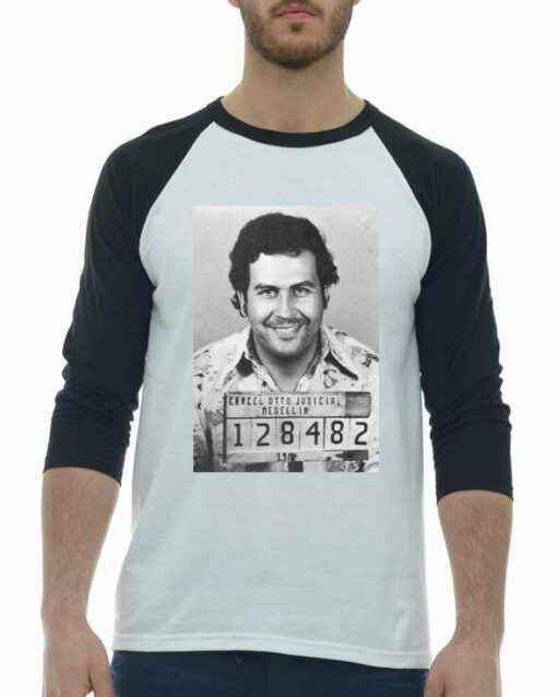 PABLO ESCOBAR - Chandail De Baseball Manche 3/4 Pour Adultes