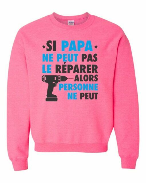 SI PAPA NE PEUT PAS LE REPARER  - Adult Crew Neck Sweatshirt (Unisex)