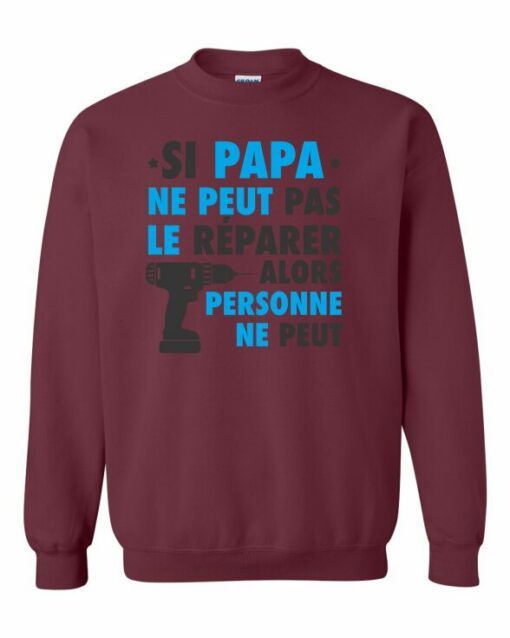 SI PAPA NE PEUT PAS LE REPARER  - Adult Crew Neck Sweatshirt (Unisex)