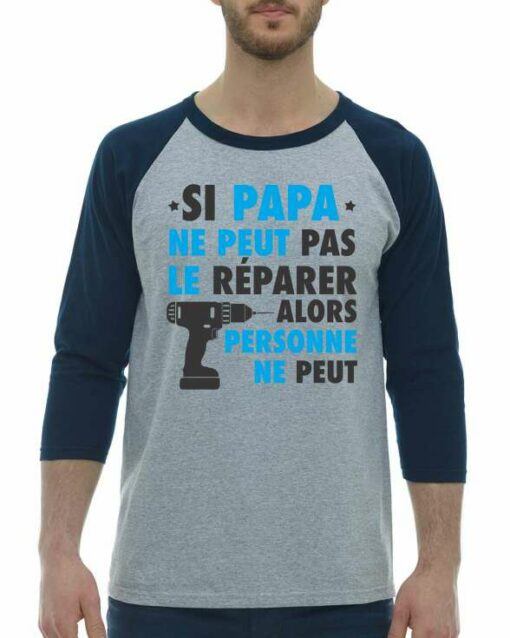 SI PAPA NE PEUT PAS LE REPARER  - Adult Baseball Tee 3/4 Sleeve