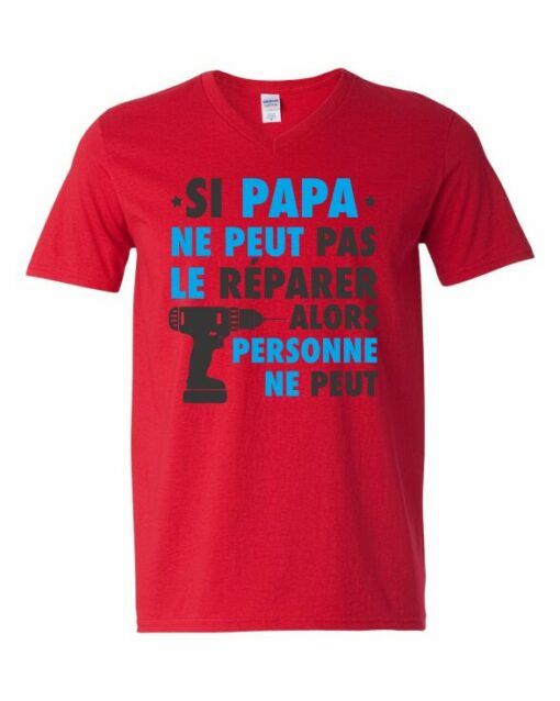 SI PAPA NE PEUT PAS LE REPARER  - Adult V-neck T-shirt